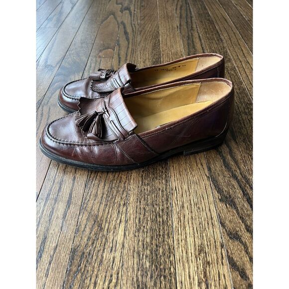 Johnston & Murphy Mens 9.5 W Loafers Tassels Brown - Picture 2 of 9